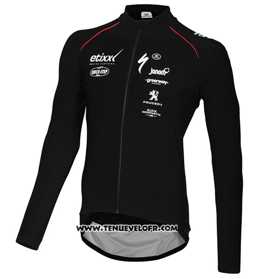 2015 Maillot Ciclismo Ettix Quick Step Noir Manches Longues et Cuissard